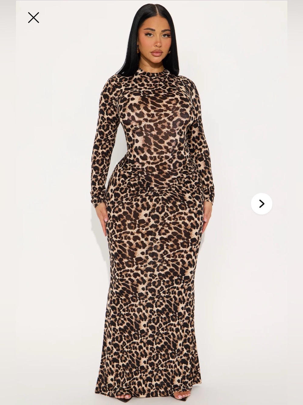 Fashion Nova Leopard Print Maxi Dress - Brown and Black